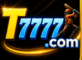 T7777.com official gaming logo with gold and blue branding on a black background.